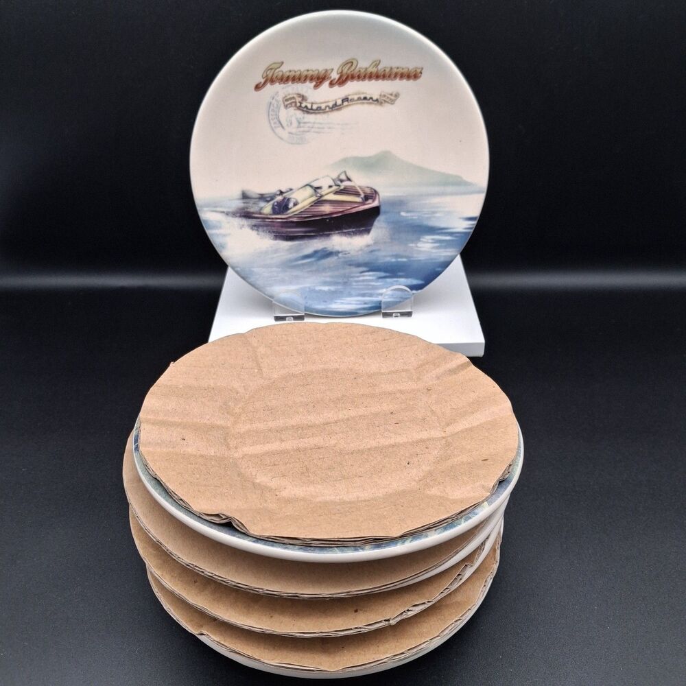 2009 Tommy Bahama Island Racers Dessert Plate Set of 6 ~ 6 1/8” Plates